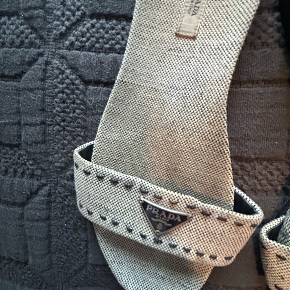 Authentic Prada Canvas Slides with Logo Plaque - Picture 4 of 10